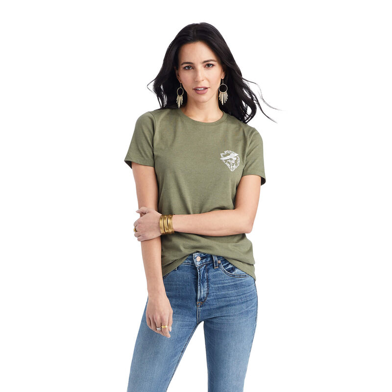 Camisetas Ariat Arrowhead Verde Mujer - Chile 834-LHUCNS